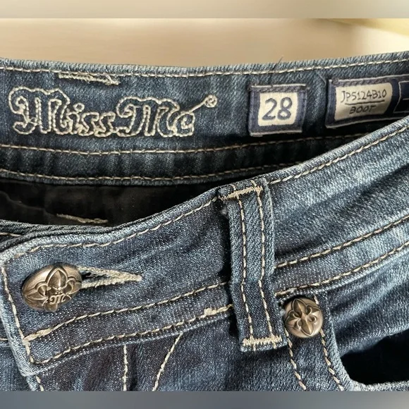 Miss Me Women's Embellished Blue Boot Cut Jeans - Picture 2 of 15